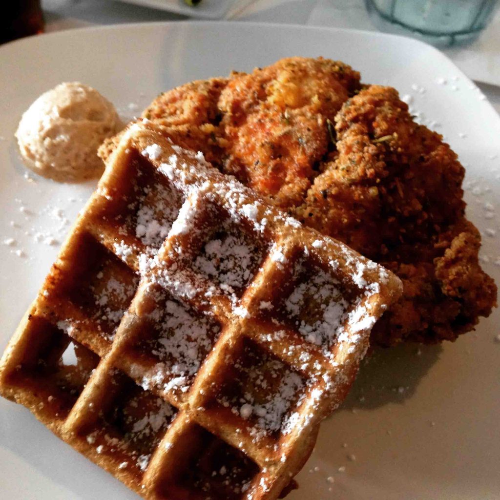 Dame's world famous chicken and waffles is not to be missed in Durham!