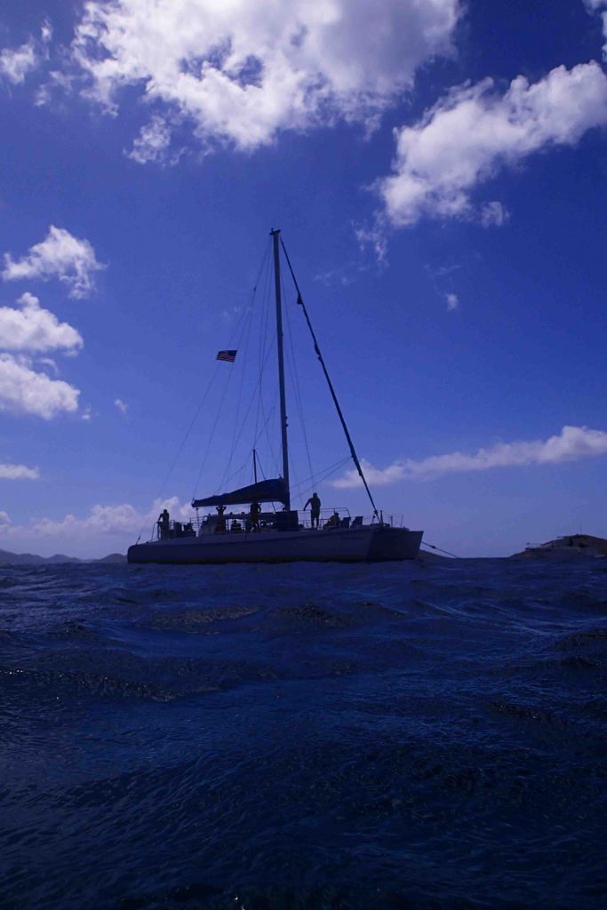 Enjoying a catamaran and snorkeling adventure in the US Virgin Islands!