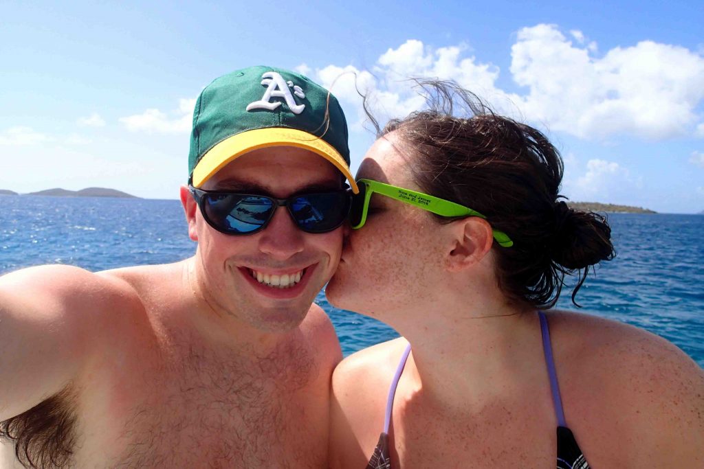 Enjoying a catamaran and snorkeling adventure in the US Virgin Islands!