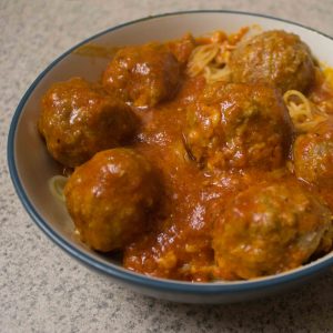 These mozzarella-stuffed meatballs are a killer dinner option!