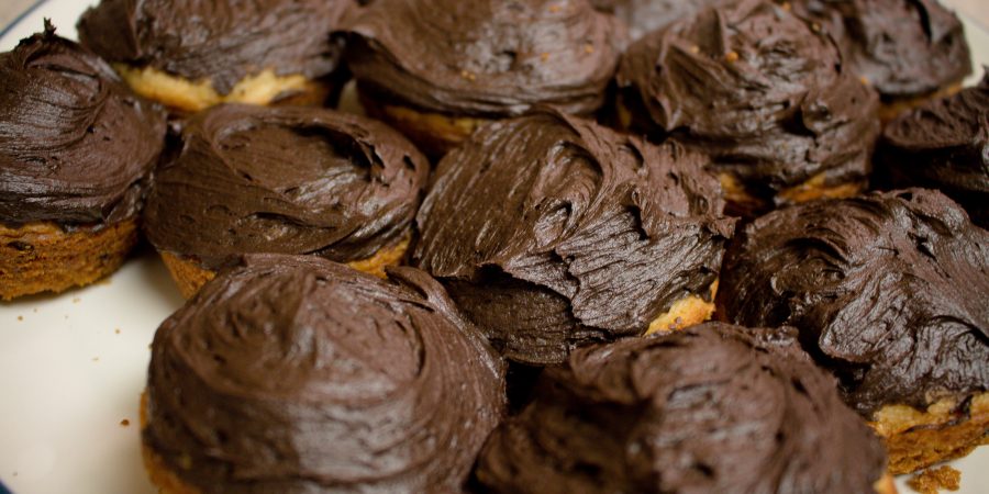 Chocolate chip cupcakes with dark chocolate frosting will satisfy any chocolate craving!