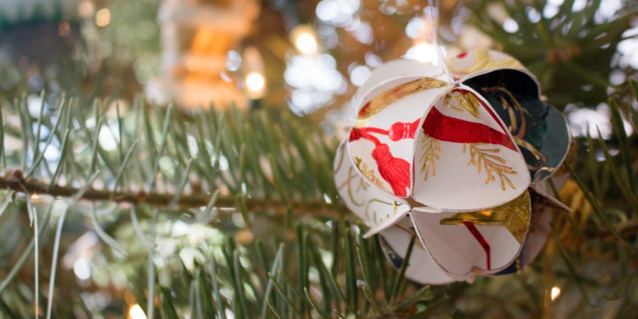 Looking for easy DIY Christmas ornaments? These are kid friendly and made out of old Christmas cards! | Teaspoon of Nose