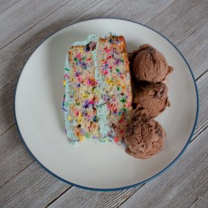 Homemade funfetti cake is even better than the box and perfect for a celebration!