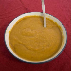 This hearty curried sweet potato soup is perfect for a winter weeknight dinner! The rich sweet potatoes combine with traditional Thai flavors for a soup that's a little surprising and always irresistible.