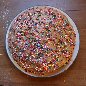 Butter cake with mocha frosting - better than the box!