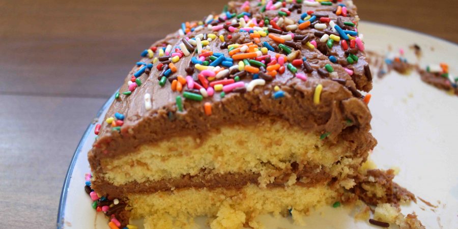 Butter cake with mocha frosting - better than the box! | Teaspoon of Nose