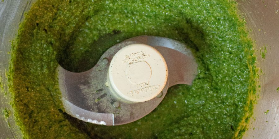 This quick and classic basil pesto tastes good on everything, and comes together in five minutes! | Teaspoon of Nose