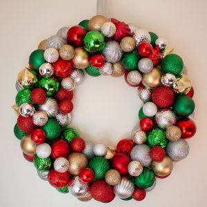 This DIY ornament wreath is a fantastic little DIY that you can put together in an hour for an elegant bit of Christmas decor!