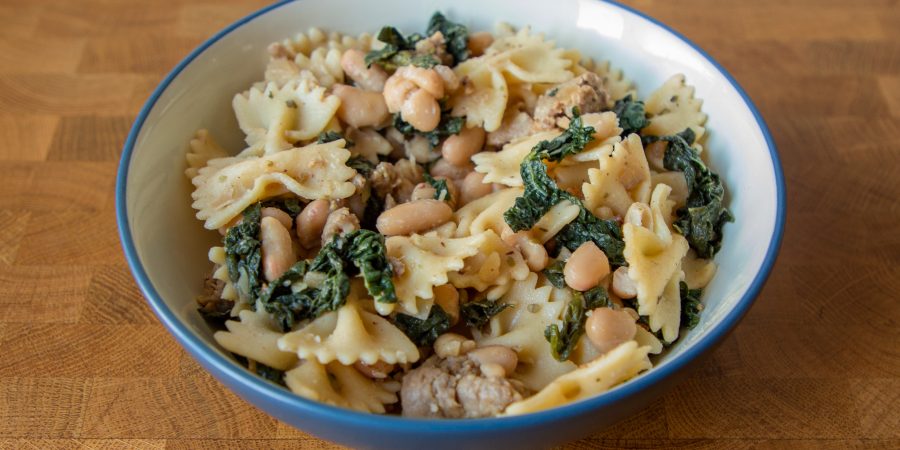 Kale sausage pasta hits that perfect category of comfort food that's good for you!