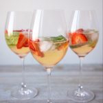 If you're hosting a shower from afar, this St. Germain and strawberry Spritz makes the perfect zoom bridal shower cocktail!