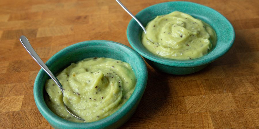 Kiwi sorbet is so ridiculously easy to make - all you need is a food processor, 10 minutes of prep and an hour of freezing time! | Teaspoon of Nose