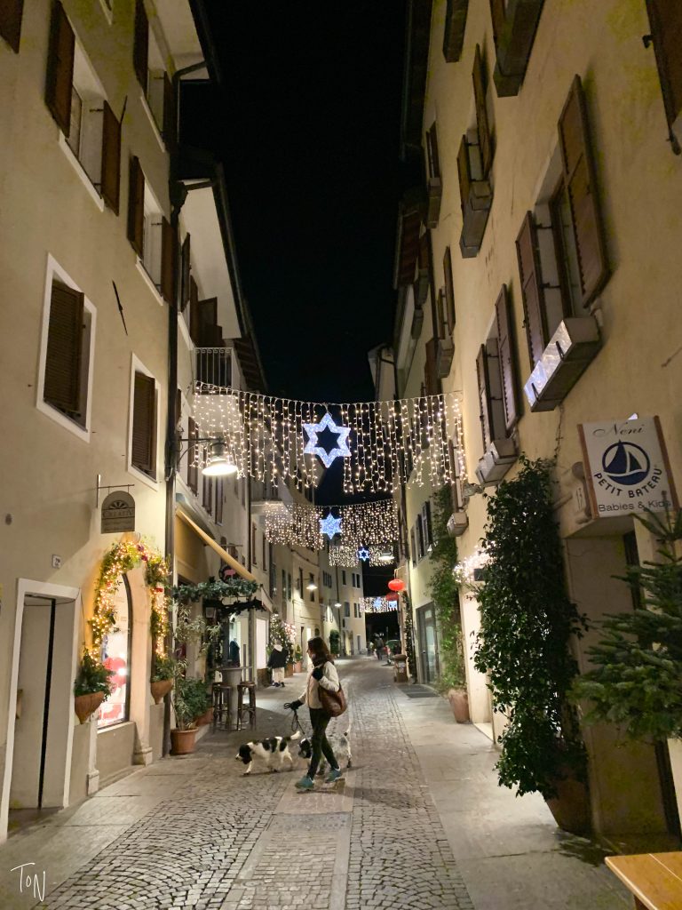 Bolzano Christmas lights at night