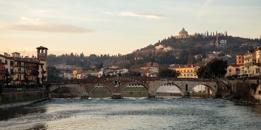 Verona Italy sunset bridge
