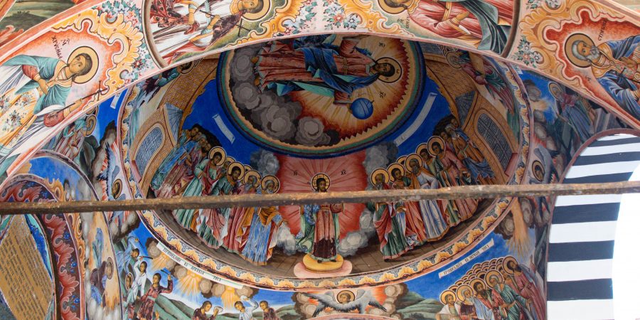 Rila monastery church ceiling Sofia Bulgaria