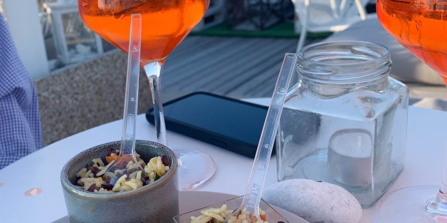 Sunset spritzes at one of the best restaurants in Trieste!