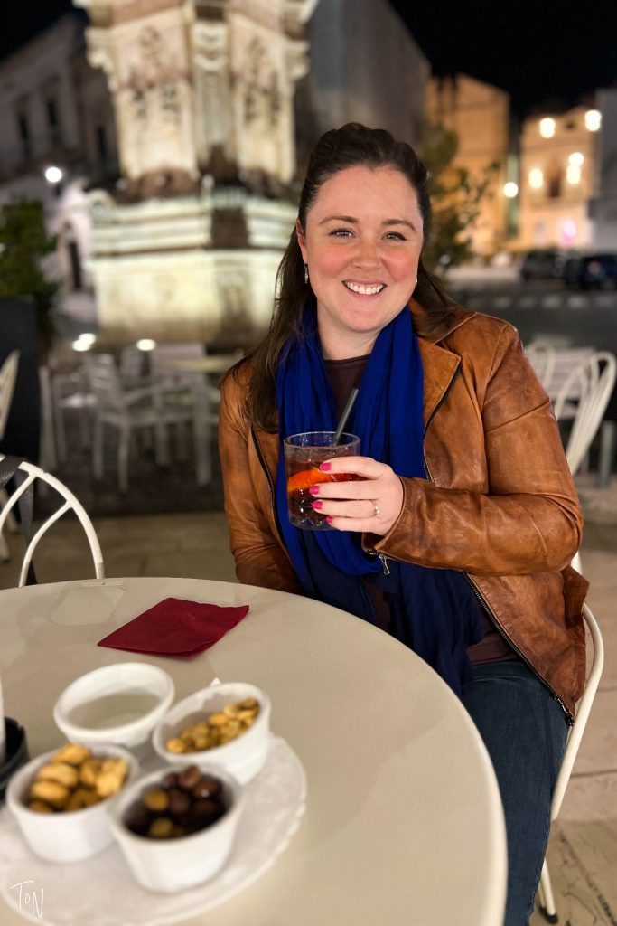 Outdoor aperitivo in Ostuni, Puglia