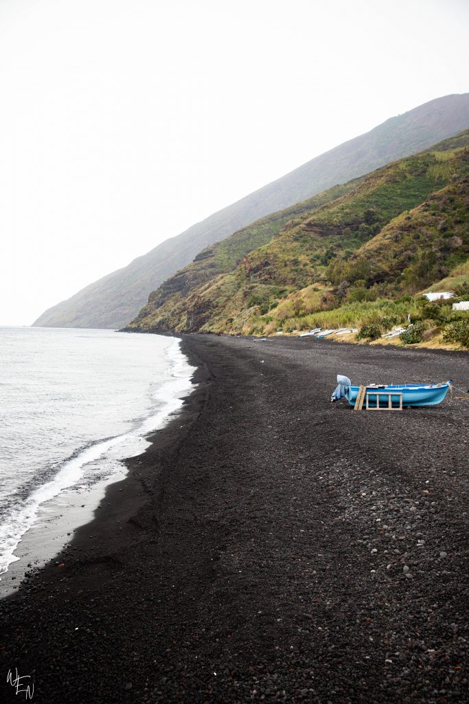 Black sand beaches of the Aeolian Islands