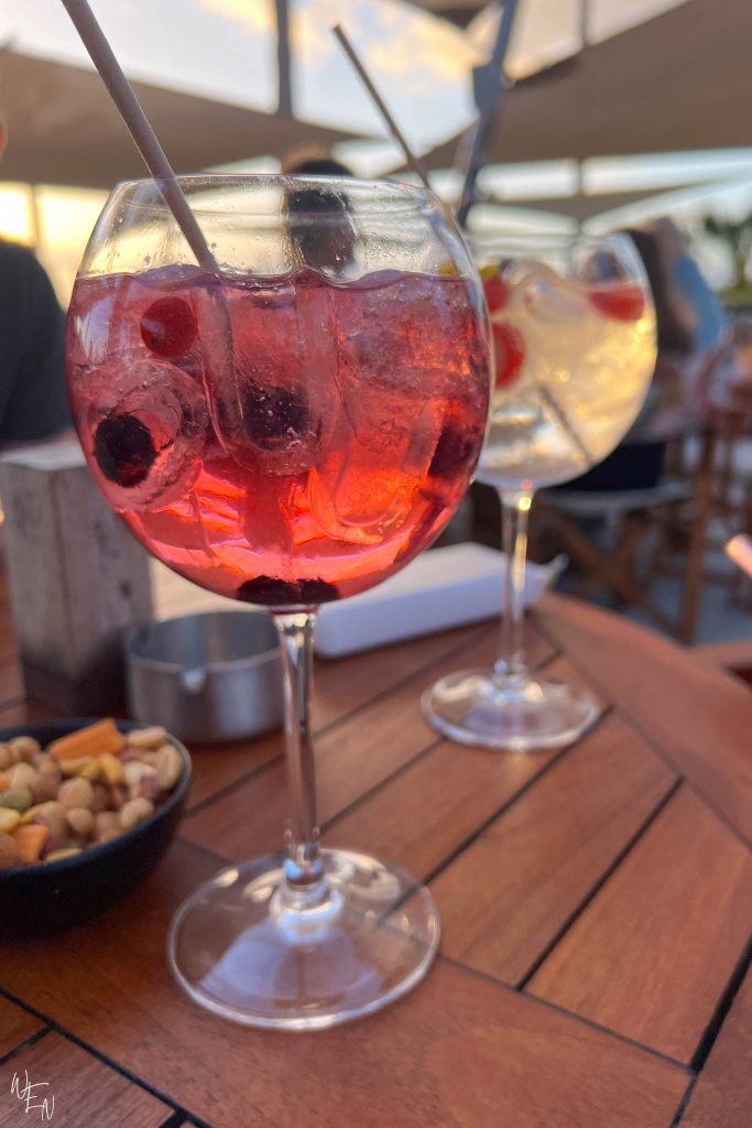 Gin and tonics at sunset in Paphos, Cyprus